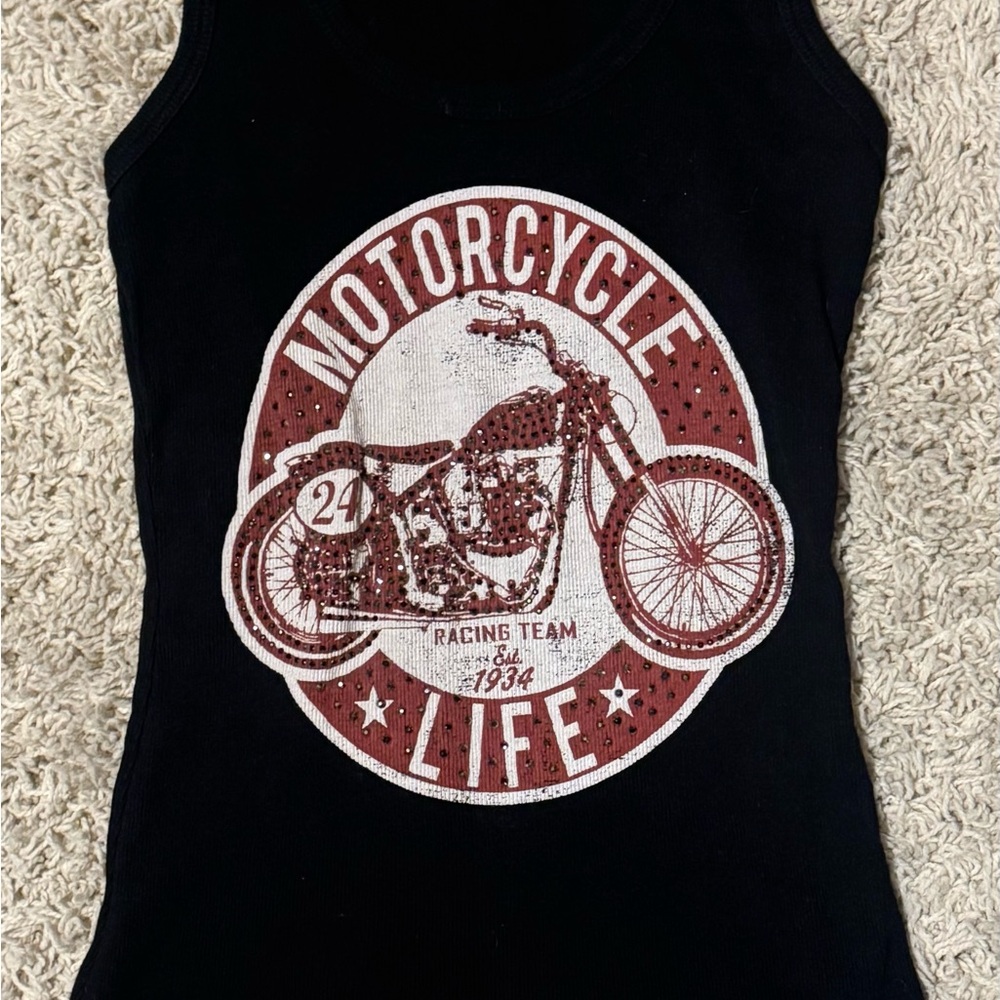 Motorcycle Life Black Tank Top